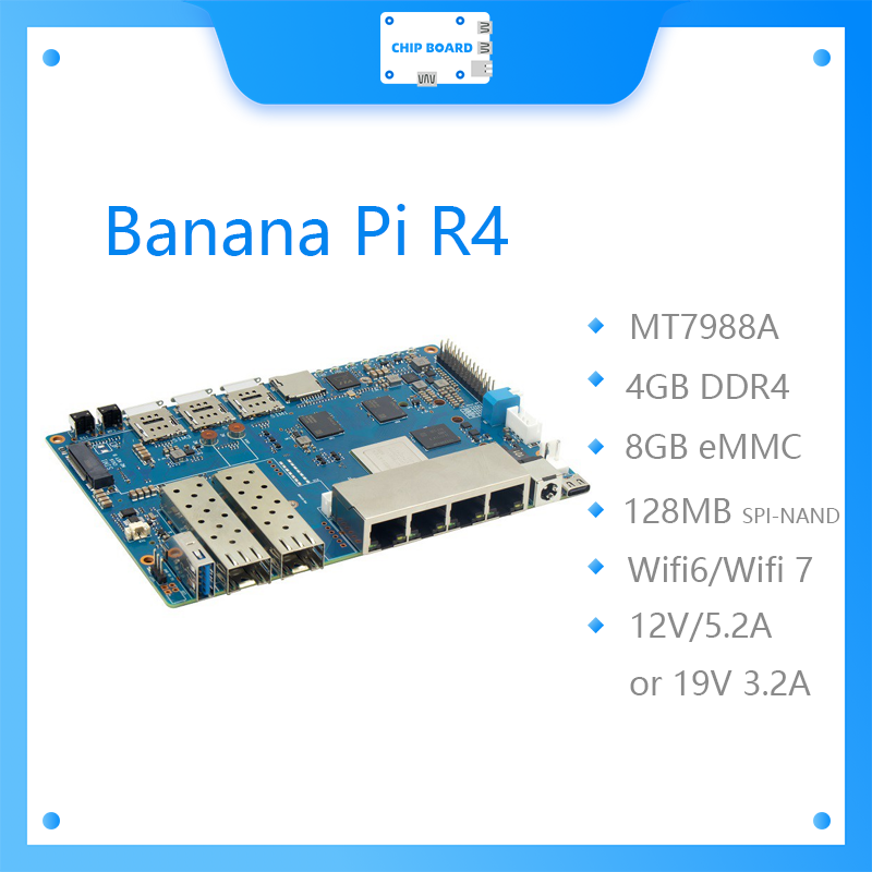 MTK MT7988A 칩셋을 사용한 Banana Pi  - Bananapi Bpi R4 Wifi 7 리뷰 및 가격